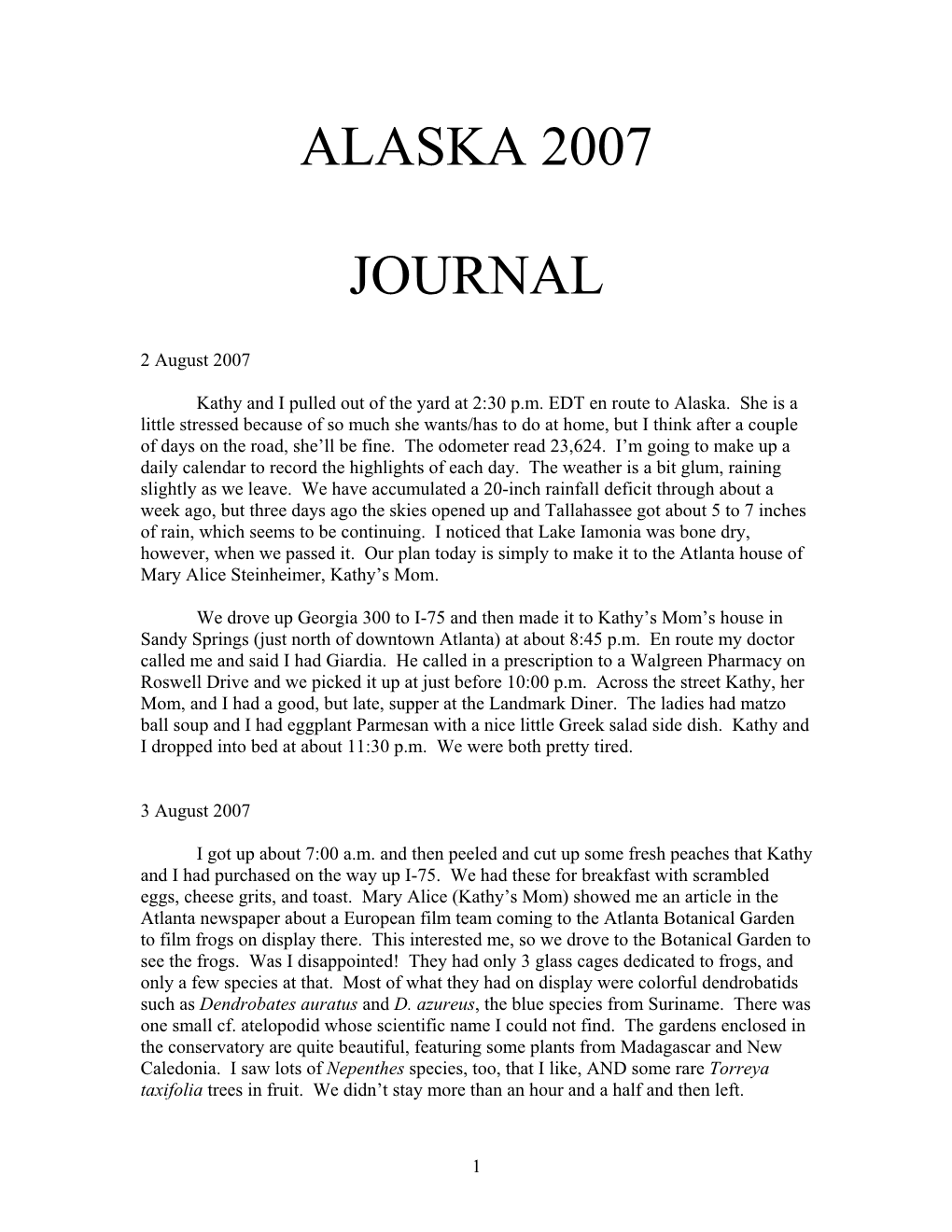 Alaska Journal 2007