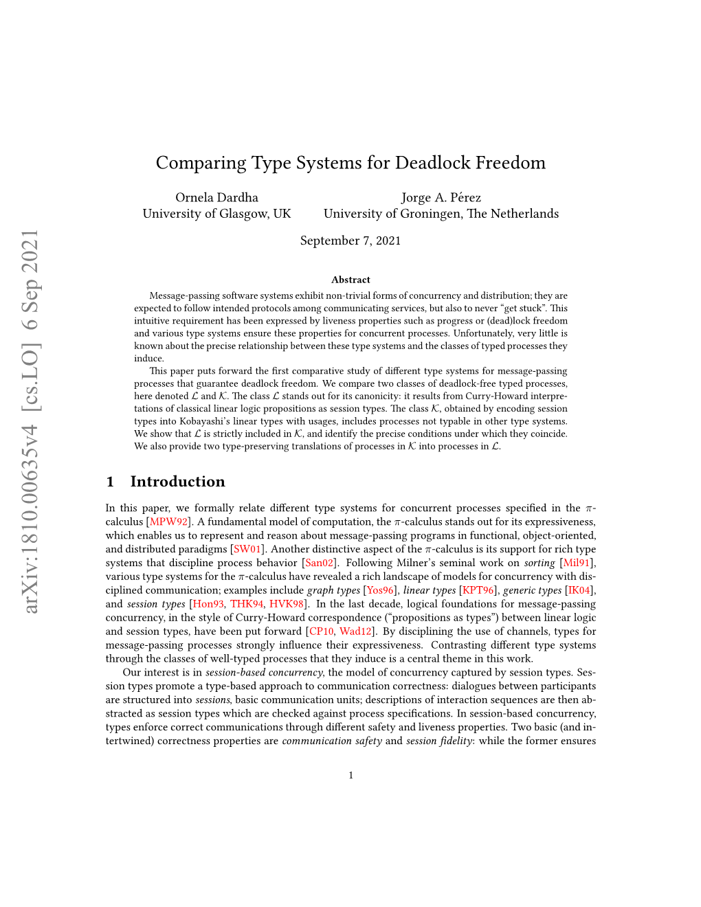 Comparing Type Systems for Deadlock Freedom