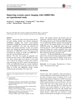 Improving Ovarian Cancer Imaging with LHRH-Nbs: an Experimental Study