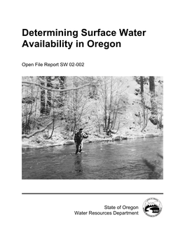 Determining Surface Water Availability in Oregon
