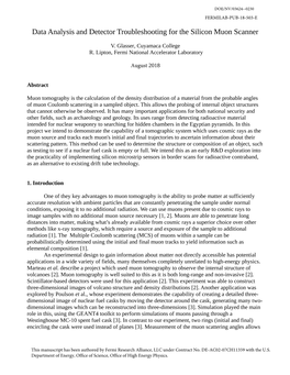 Data Analysis and Detector Troubleshooting for the Silicon Muon Scanner