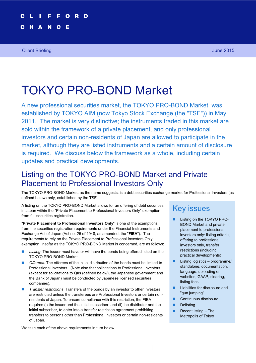 TOKYO PRO-BOND Market 1