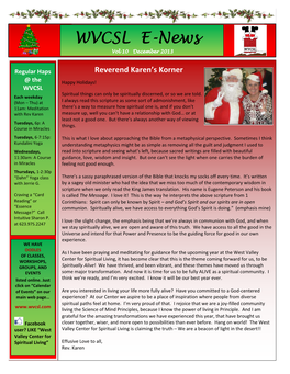 WVCSL E-News Vol 10 December 2013