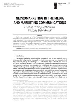 NECROMARKETING in the MEDIA and MARKETING COMMUNICATIONS Łukasz P