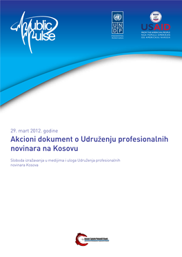 Akcioni Dokument O Udrużenju Profesionalnih Novinara Na Kosovu