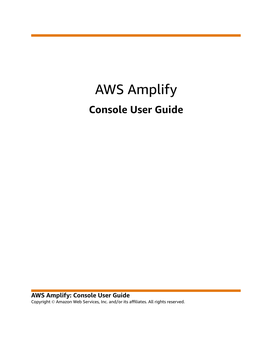 AWS Amplify Console User Guide