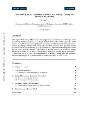 Connecting Loop Quantum Gravity and String Theory Via Quantum Geometry
