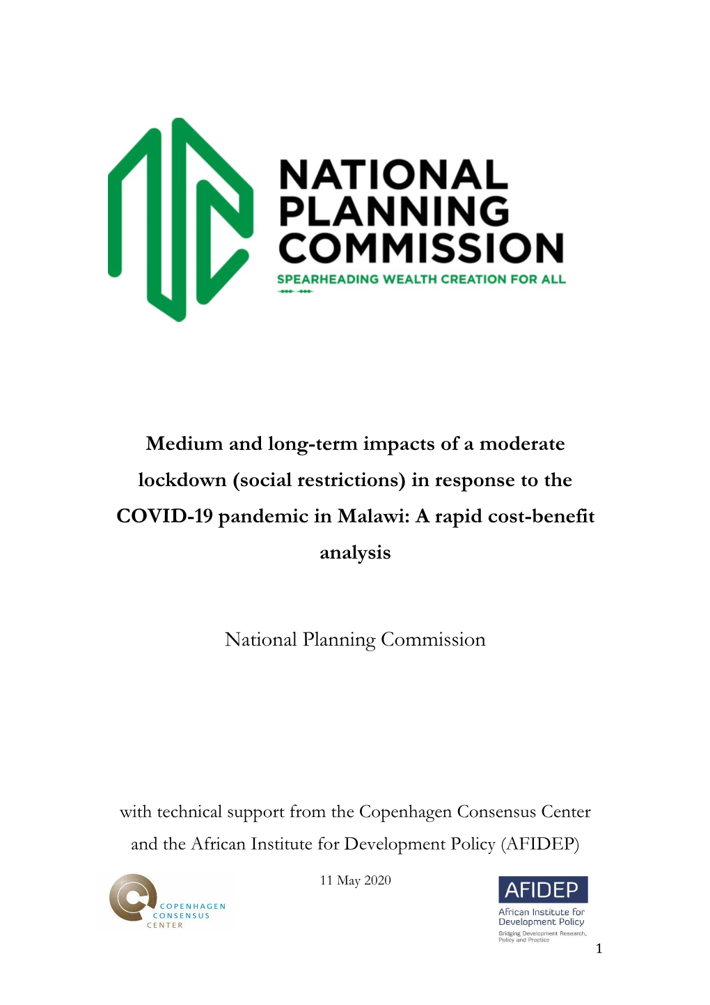 (Social Restrictions) in Response to the COVID-19 Pandemic in Malawi: a Rapid Cost-Benefit Analysis