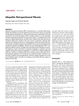 Idiopathic Retroperitoneal Fibrosis