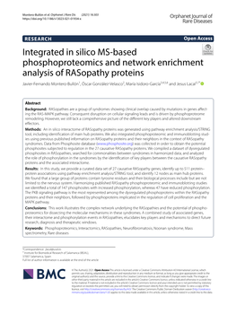 Download a Subgraph Composed of the Initially 32 Raso- of Proteins Underlying Rasopathies in Order to Iden- Pathy Proteins Selected in This Study