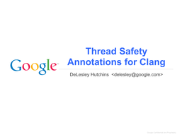 Thread Safety Annotations for Clang