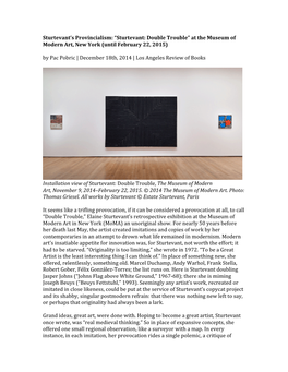 “Sturtevant: Double Trouble” at the Museum of Modern Art, New York (Until February 22, 2015) by Pac Pobric | December 18Th, 2014 | Los Angeles Review of Books