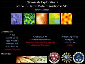 Nanoscale Explorations of the Insulator-Metal Transition in VO