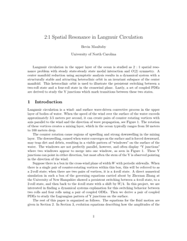 2:1 Spatial Resonance in Langmuir Circulation (Pdf)