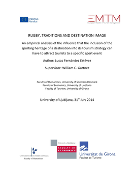 Rugby, Traditions and Destination Image