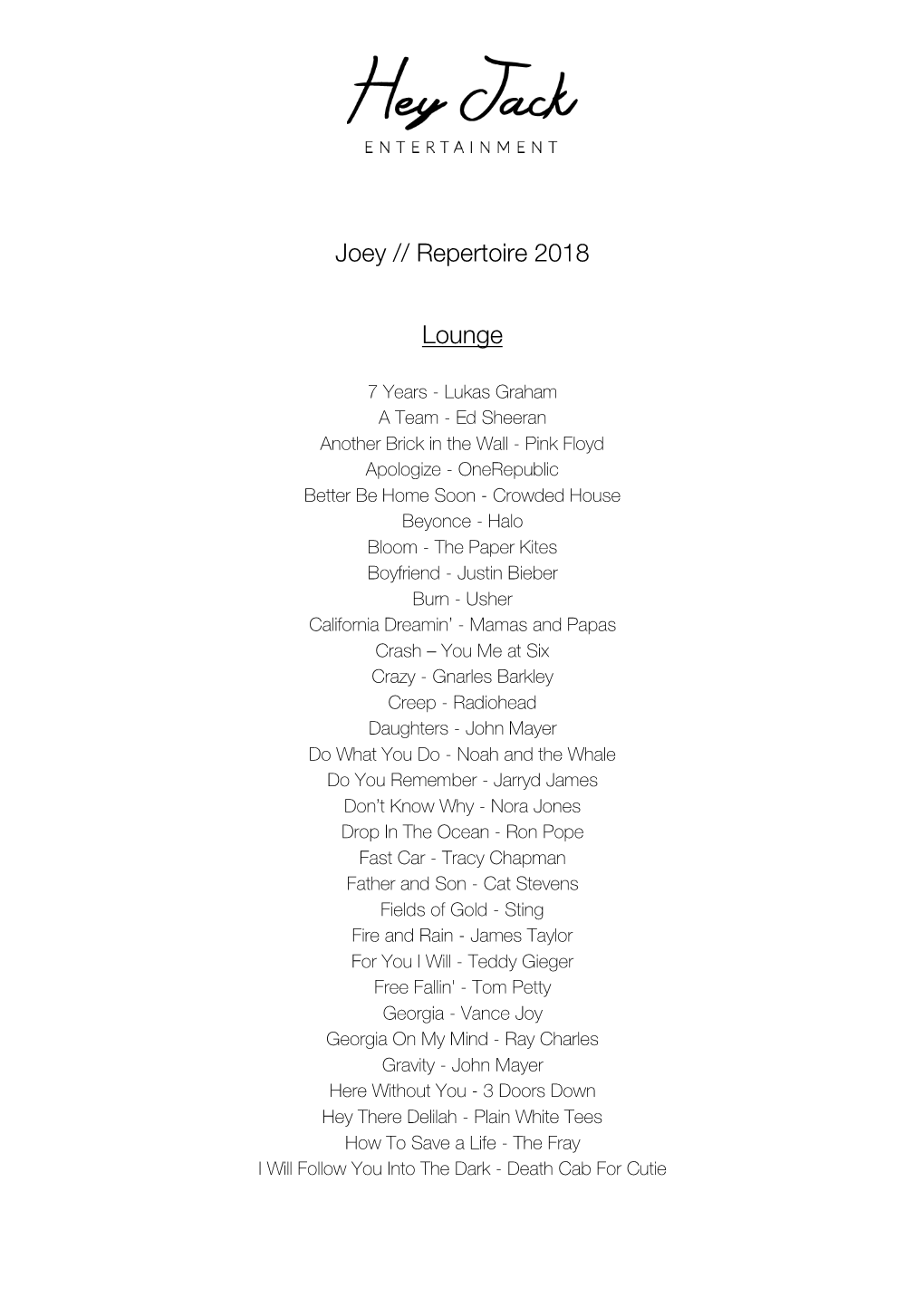 Joey // Repertoire 2018 Lounge