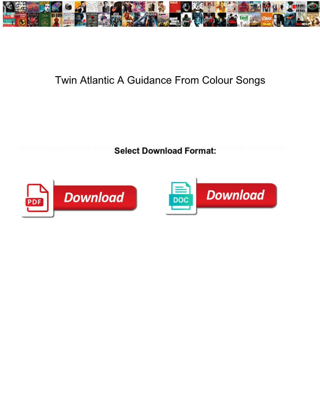 Twin Atlantic a Guidance from Colour Songs