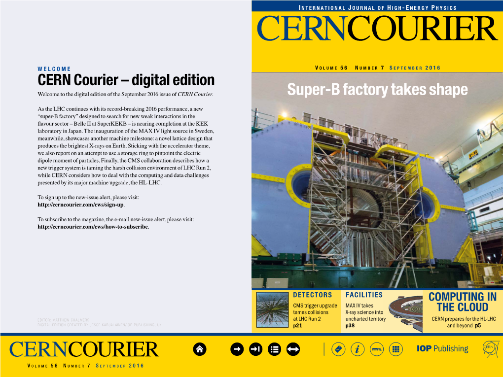 CERN Courier September 2016 (Volume 56 Issue 7).Pdf