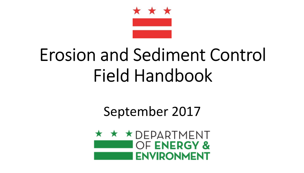 Soil Erosion and Sediment Control Field Handbook