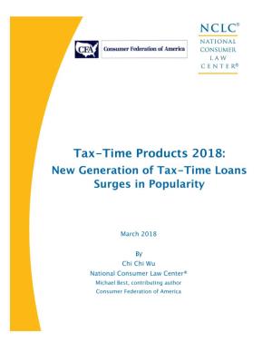 Report: Tax-Time Products 2018