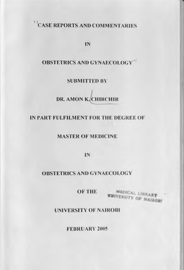 Case Records and Commentaries in Obstetrics and Gynaecology