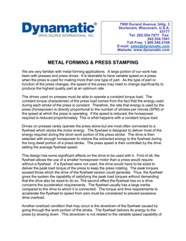 Metal Forming & Press Stamping Application Guide