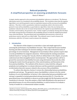 Reduced Perplexity: a Simplified Perspective on Assessing Probabilistic Forecasts Kenric P