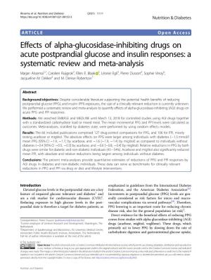 Effects of Alpha-Glucosidase-Inhibiting Drugs
