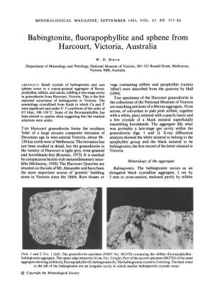 Babingtonite, Fluorapophyllite and Sphene from Harcourt, Victoria, Australia