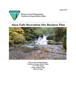 Alsea Falls Recreation Site Business Plan 2017