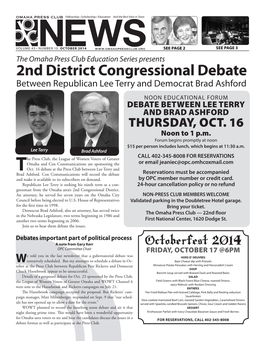 2Nd District Congressional Debate Between Republican Lee Terry and Democrat Brad Ashford