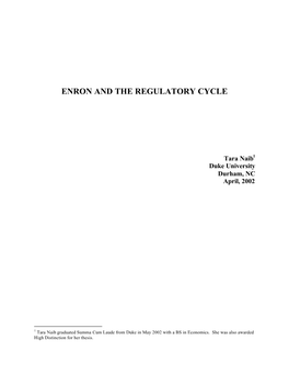 Enron and the Regulatory Cycle