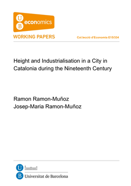 Height and Industrialisation in a City in Catalonia During the Nineteenth Century