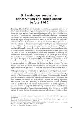 Landscape Aesthetics, Conservation and Public Access Before 1940