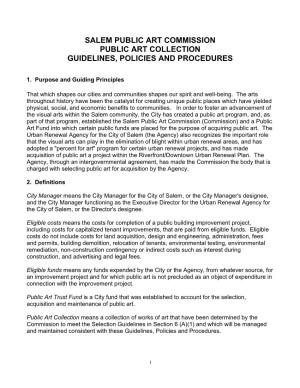 Salem Public Art Commission Policies and Guidelines