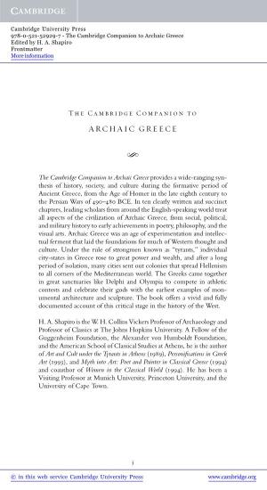Archaic Greece Edited by H