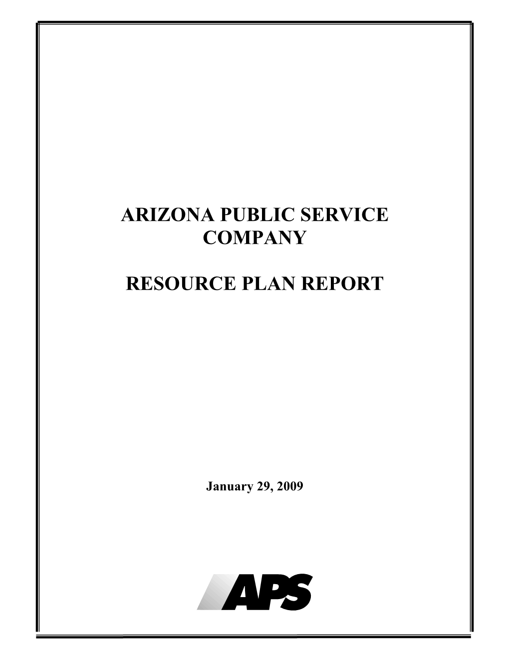 Arizona Public Service Company Resource Plan