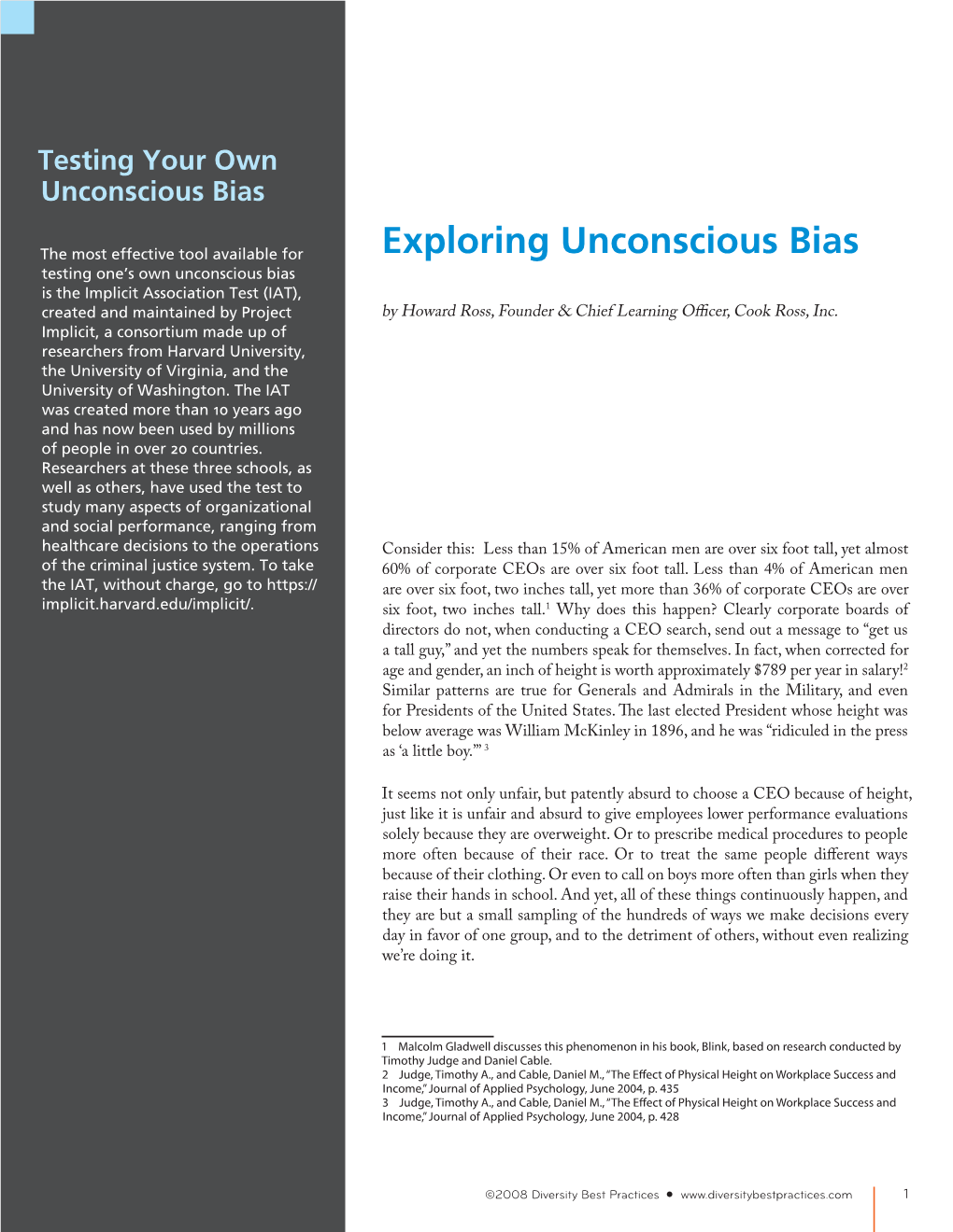 Exploring Unconscious Bias