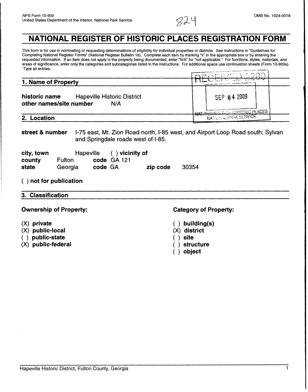 National Register of Historic Places Registration Form