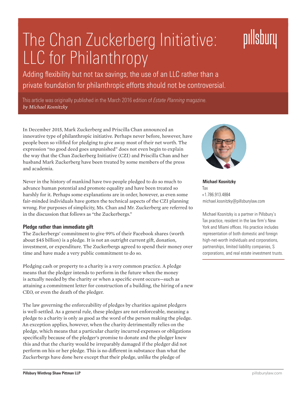 The Chan Zuckerberg Initiative: LLC for Philanthropy