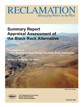 Summary Report Appraisal Assessment of the Black Rock Alternative
