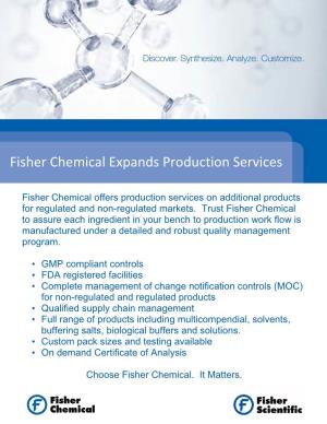 Fisher Chemical Expands Production Services