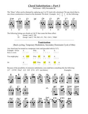 Chord Substitution – Part 3 Ted Greene – 1973, November 20