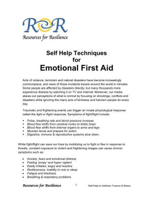 Self Help Techniques for Emotional First Aid