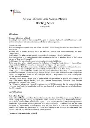 Briefing Notes 17 August 2015