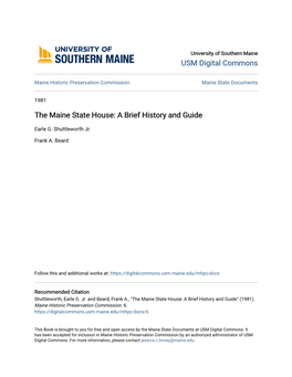 The Maine State House: a Brief History and Guide