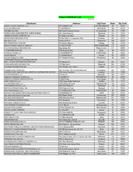 Tobacco Distributor List for Neena.Xlsx