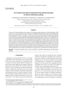 UV-Curable Fluorinated Crosslinkable Polyurethane-Acrylates for Marine Antifouling Coatings