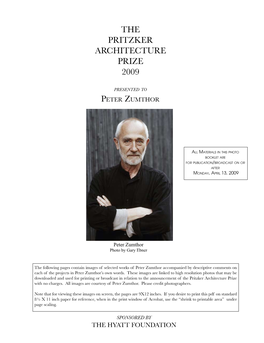 The Pritzker Architecture Prize 2009
