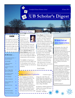 UB Scholar's Digest